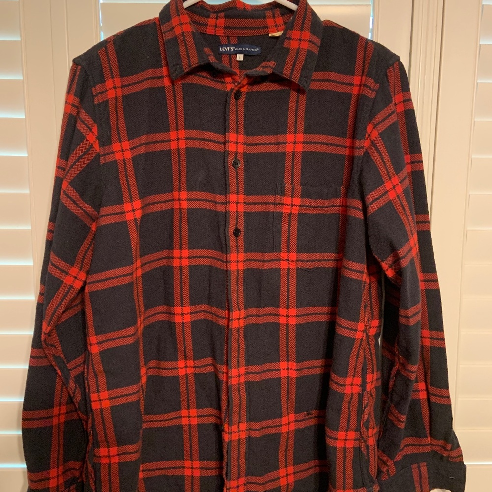 Levi's Flannel Shirt Large Red and Black